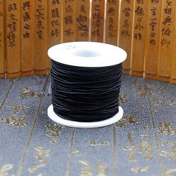 Black Round Elastic Cord, for Clothing Sewing, Black, 12mm, about 109.36 Yards(100m)/Roll