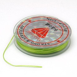 Pale Green Flat Elastic Crystal String, String Cord Crystal Threads, Pale Green, 0.8mm, about 10.93 yards(10m)/roll