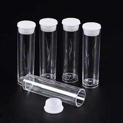 Clear Clear Tube Plastic Bead Containers with Lid, 15mm wide, 55mm long, Capacity: 3ml(0.1 fl. oz)