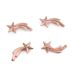 Розовое Золото Сплав цинка кабошонов, для наполнения кристаллами эпоксидной смолы, звезда / метеор, розовое золото , 16x8x3 мм