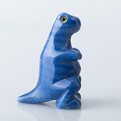Blue Aventurine Natural Blue Aventurine Carved Healing Dinosaur Figurines, Reiki Energy Stone Display Decorations, 25x35x50mm