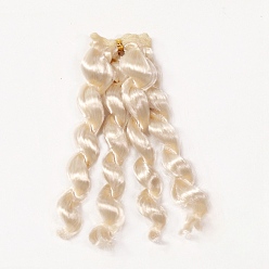 Blanched Almond Imitated Mohair Long Curly Hairstyle Doll Wig Hair, for DIY Girl BJD Makings Accessories, Blanched Almond, 5.91~39.37 inch(150~1000mm)