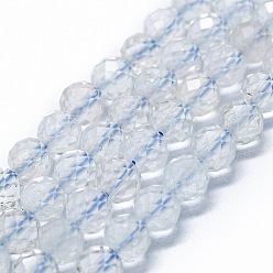 Other Quartz Natural White Topaz Beads Strands, Faceted(64 Facets), Round, 6mm, Hole: 0.8mm, about 62~67pcs/strand, 15.16~15.55 inch(38.5~39.5cm)