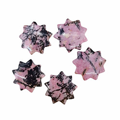 Rhodonite Natural Rhodonite Flower Figurines Statues for Home Desk Decorations, 25x6mm
