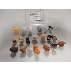 (52) Непрозрачная лаванда 20 шт 20 стили подвески из непрозрачной смолы, собака, с платиновым шлейфом, разноцветные, 19.5~33x15~29x15~32 мм, отверстие : 1.8~2 мм, 1 шт / стиль