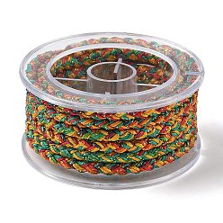 Разноцветный Оплетенный нейлоновый шнур, для изготовления ювелирных изделий, круглые, красочный, 3.8~5 мм, около 2.19 ярдов(2м)~3.28 ярдов(3м)/рулон