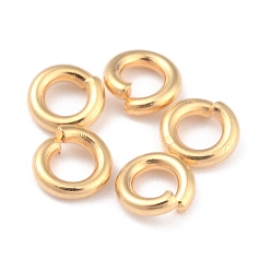 Real 24K Gold Plated Rack Plating Brass Jump Rings, Open Jump Rings, Long-Lasting Plated, Real 24K Gold Plated, 4.5x1mm, 18 Gauge, Inner Diameter: 2.5mm