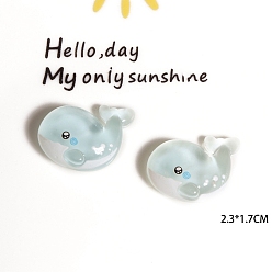 Whale Симпатичные морские организмы серия смоляные кабошоны, поделки аксессуары для волос, кит, 23x17 мм