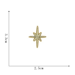 Light Khaki Computerized Embroidery Cloth Self-adhesive/Sew on Patches, Costume Accessories, 8 Pointed Star, Light Khaki, 33x25mm