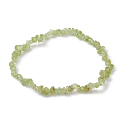 Olive Jade Natural Olive Jade Chips Beaded Stretch Bracelets for Women, Inner Diameter: 2-1/4~2-1/2 inch(58~62mm)