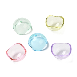 Mixed Color Transparent Acrylic Bead Cone, Half Round, Mixed Color, 29x20mm, Hole: 1.6mm