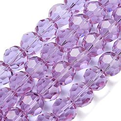 Алиса Синий К 9 стекло, имитация австрийских кристаллов, класс AAA, граненые круглые, Алиса Блю, 12 мм, отверстие : 0.9~1 мм, около 33 шт / нитка, 15.7 дюйм