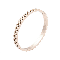 Розовое Золото Ионное покрытие (IP) 304 шарнирные браслеты из нержавеющей стали, розовое золото , внутренний диаметр: 2-3/8x2 дюйм (5.95x5 см)