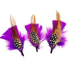 Magenta Feather Ornament Accessories, for DIY Masquerade Masks, Costume Feather Hat, Hair Accessories, Magenta, 80~100mm