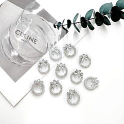 Bowknot Платинового сплава горный хрусталь подвески, бантом, 18x19 мм