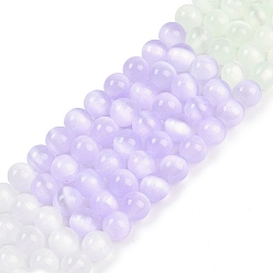 Лиловый Нити натуральных селенитовых бусин цвета макарон, окрашенные, круглые, сирень, 8.5 мм, отверстие : 1.2 мм, около 48 шт / нитка, 15.35~15.43'' (39~39.2 см)