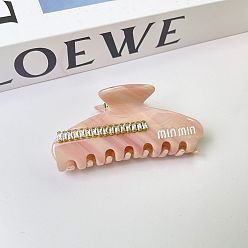 Pink - 9cm*4.5cm Заколка для волос со сверкающими стразами для женщин — элегантный зажим в форме дуги, подходящий для хвоста