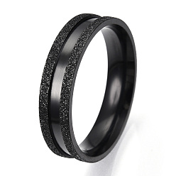 Черный 201 рифленое кольцо из нержавеющей стали для мужчин и женщин, электрофорез черный, размер США 14 (23 мм), широк: 6 мм