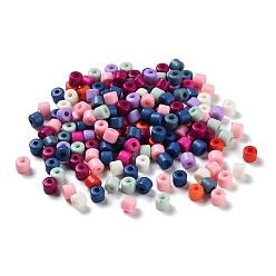 Mixed Color Opaque Acrylic Beads, Column, Mixed Color, 6x5mm, Hole: 2mm, about 3125pcs/500g