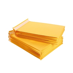 Gold Rectangle Kraft Paper Bubble Mailers, Self-Seal Bubble Padded Envelopes, Mailing Envelopes for Packaging, Gold, 260x130mm