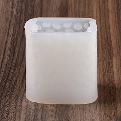 White Honeycomb Cube Candle Food Grade Silicone Molds, for Scented Candle Making, White, 65x65x63mm, Inner Diameter: 53x53x53mm