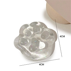 Clear TPR Stress Toy, Funny Fidget Sensory Toy, for Stress Anxiety Relief, Paw Print, Clear, 40x40mm