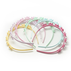 Mixed Color Plastic Hair Bands, with Rhinestones, Flower, Mixed Color, 115~120mm