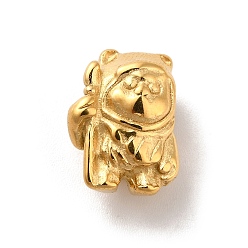 Golden Ion Plating(IP) 304 Stainless Steel European Beads, Large Hole Beads, Old Man, Golden, 13x10x8mm, Hole: 4x4.5mm