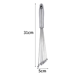 Нержавеющая Сталь Цвет Не тускнеет 430 венчик для взбивания яиц из нержавеющей стали, инструмент для выпечки, цвет нержавеющей стали, 310x50 мм