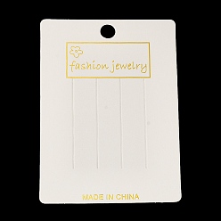 Белый Дым Карточки для демонстрации заколок для волос из картона с золотым тиснением, прямоугольные, серый, 10.5x7.5x0.05 см, отверстие : 8.5 мм