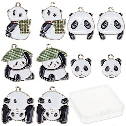 Mixed Color 20Pcs 5 Styles Alloy Enamel Pendants, Cadmium Free & Lead Free, Light Gold, Panda Shape, Mixed Color, 4pcs/style