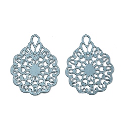 Кадет Синий Аэрозольная краска 430 подвески из нержавеющей стали, цветок, кадетский синий, 14.5x11.5x0.3 мм, отверстие : 2x1 мм