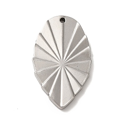Stainless Steel Color 304 Stainless Steel Pendants, Leaf Charm, Stainless Steel Color, 30x18x2mm, Hole: 1.4mm