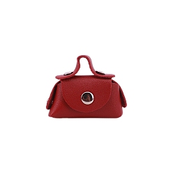FireBrick Mini Plastic Doll Handbag, for Doll Girls Accessory Bag, FireBrick, 60x50x25mm