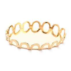 Golden 304 Stainless Steel Cabochon Settings, Lace Edge Bezel Cups, Oval, Golden, 19x14x3mm Tray: 18mmx13mm