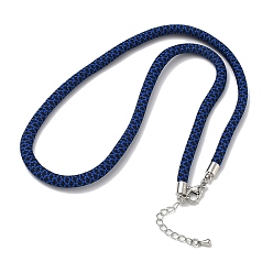 Medium Blue Ployester Core-Wrapped Round Cord Necklace Making, with Brass Finding, Platinum, Medium Blue, 17.72x0.18 inch(45x0.45cm)
