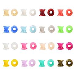 Mixed Color 32Pcs 16 Colors Silicone Thin Ear Gauges Flesh Tunnels Plugs, Ring, Mixed Color, 6mm, Hole: 5.4mm, 2pcs/color