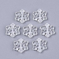 Прозрачный Прозрачные акриловые бусины, снежинка, прозрачные, 12.5x12x2.5 мм, отверстие : 1.2 мм