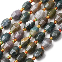 (RRHB277) Кристалл на подкладке из медово-бежевого цвета Природного индийского агата бисер нитей, двухконусные, граненые, 13~15.5x11~12 мм, отверстие : 1.8 мм, около 20~21 шт / нитка, 14.76~15.43'' (37.5~39.2 см)