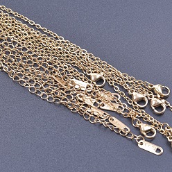 Золотой 304 ожерелье из цепочки из нержавеющей стали, золотые, 15.75 дюйм (40 см), широк: 1.5 мм