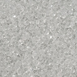 (DP1) Silverlined Crystal Миюки 3.4мм капельные бусины, японский бисер, прозрачные цвета, (dp1) посеребренный кристалл, 3.4x3 мм, отверстие : 0.65 мм, Около 180 шт / 10 г