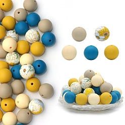 PapayaWhip Food Grade Silicone Focal Beads, Silicone Teething Beads, PapayaWhip, 15mm, 50pcs/set