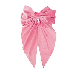 Hot Pink Bowknot French Barrettes, Large Hair Bow Pins Bowknot Hair Slides Accessories for Women Girls, Hot Pink, 350x200mm
