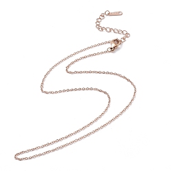 Rose Gold Ion Plating(IP) 304 Stainless Steel Cable Chain Necklace for Men Women, Rose Gold, 15.75 inch(40cm)