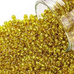 (2155S) Silver Lined Chamomile Тохо 8/0 круглые бусины, японский бисер, (2155 s) ромашка в серебряной подкладке, 3 мм, отверстие : 1 мм, Около 222 шт / 10 г