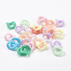 Mixed Color Acrylic Linking Rings, Twist Ring, Mixed Color, 20x20x4mm, 10x10mm Inner Diameter, about 450pcs/500g