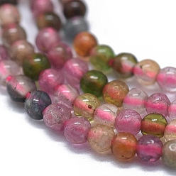 Tourmaline Natural Tourmaline Beads Strands, Round, 2mm, Hole: 0.8mm, about 190pcs/strand, 15.35 inch(39cm)