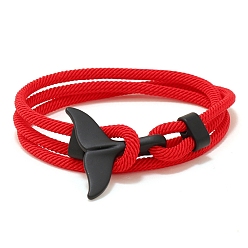 Red Cotton Cord Bracelets, with Alloy Finding, Red, 24-3/4 inch(63cm)