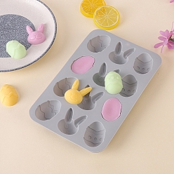 Gray Halloween Rabbit Egg DIY Silicone Molds, Resin Casting Molds, For UV Resin, Epoxy Resin Jewelry Making, Gray, 230x148x20mm
