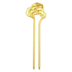 Golden Alloy Sea Wave Hair Sticks for Enamel, Rhinestone Settings, Long-Lasting Plated Hair Accessories for Women, Golden, 140x43mm, Fit For 3/4mm Rhinestone